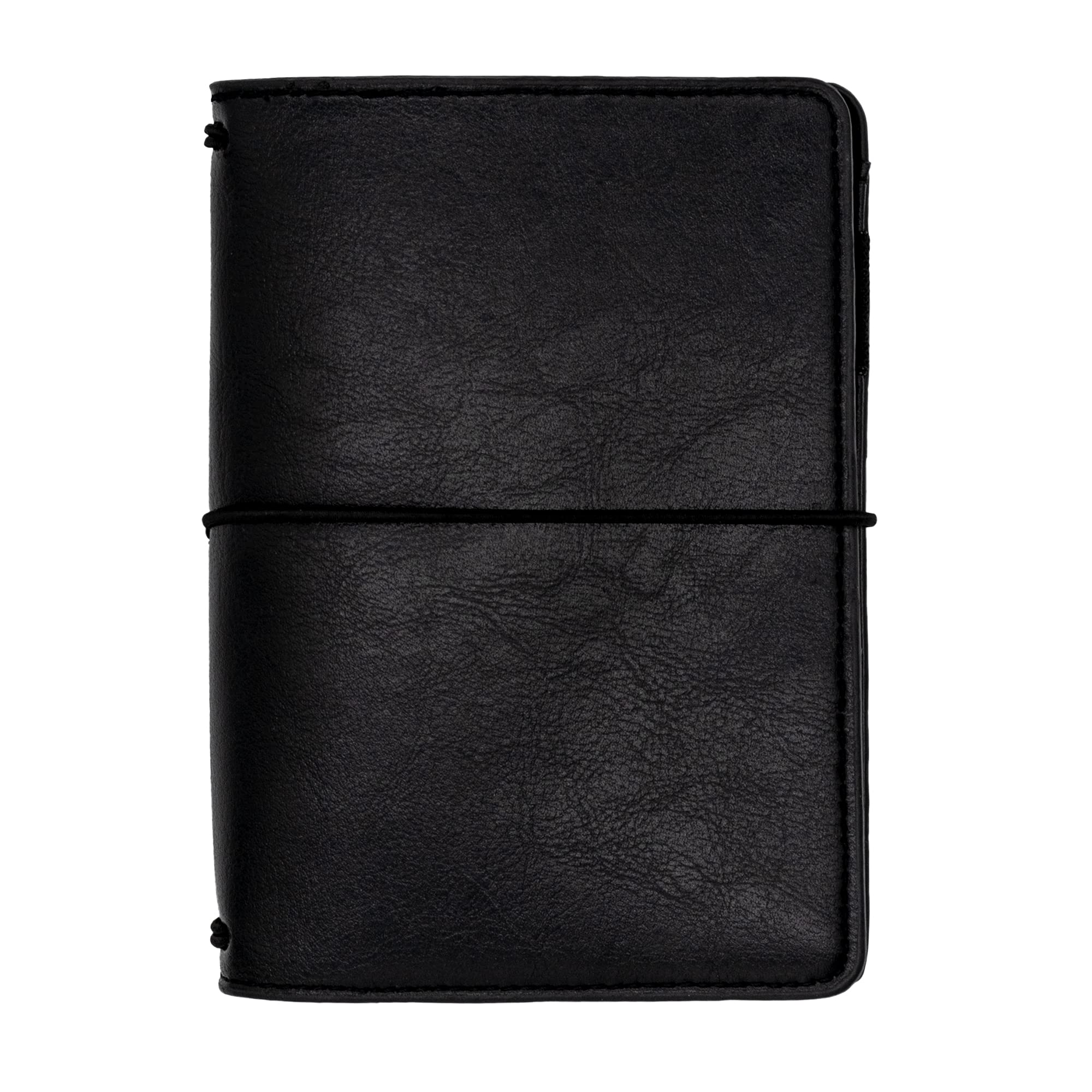 Pukka Pad, Carpe Diem A6 Notebook Cover and Passport Holder - 16 x 11 cm – Features 4 Elastic Note Pad Holders, 2 Inside Pockets, Business Card Slot, and Pen Holder - Black