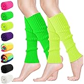 Buauty Leg Warmers for Women 80s 90s Outfit Ribbed Knitted Leg Socks Fashion Neon Y2k Neon Accessories Sports Yoga