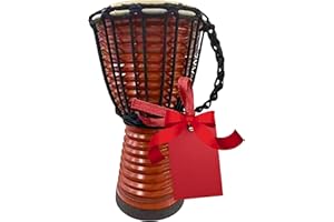 B.N.D TOP Drum Djembe is a Rope goat skin Covered Goblet African Drum Played by Hands West Africa style jembe for drums circle and more (6x12 carved) Designed in the USA