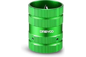 Dreyoo Deburring Cutters, Copper PVC Tube Reamer Tool Plumbing Tools 1/4'' to 1-5/8'' Inner Outer Reamer Pipe Tubing Chamfer for Metal PVC PPR Copper Brass Aluminum(Green)