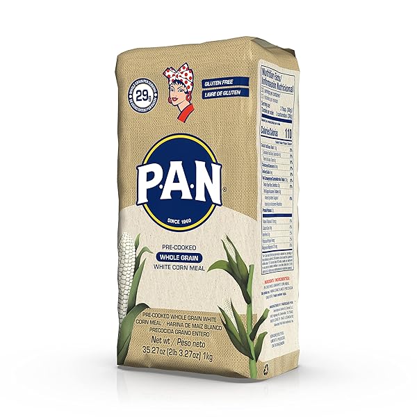 P.A.N. WHOLE GRAIN WHITE CORN MEAL – PRE-COOKED GLUTEN FREE AND KOSHER FLOUR (2LB 3.27OZ) (PACK OF 1)