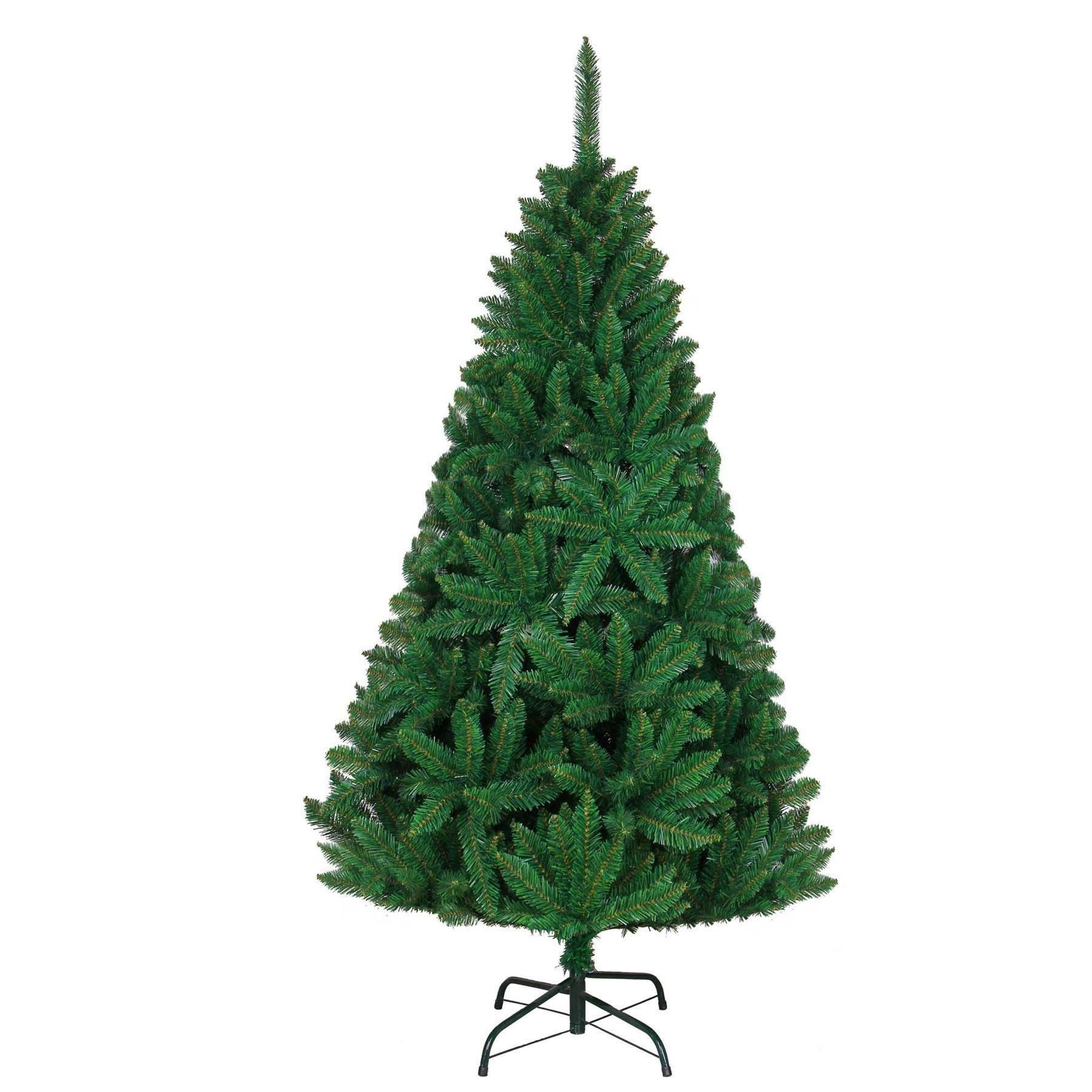 6ft/1.8m Green Bushy Imperial Pine Artificial Deluxe Christmas Tree Hinged Branches 730 Pencil Point Tips with Metal Stand Xmas Home Decorations