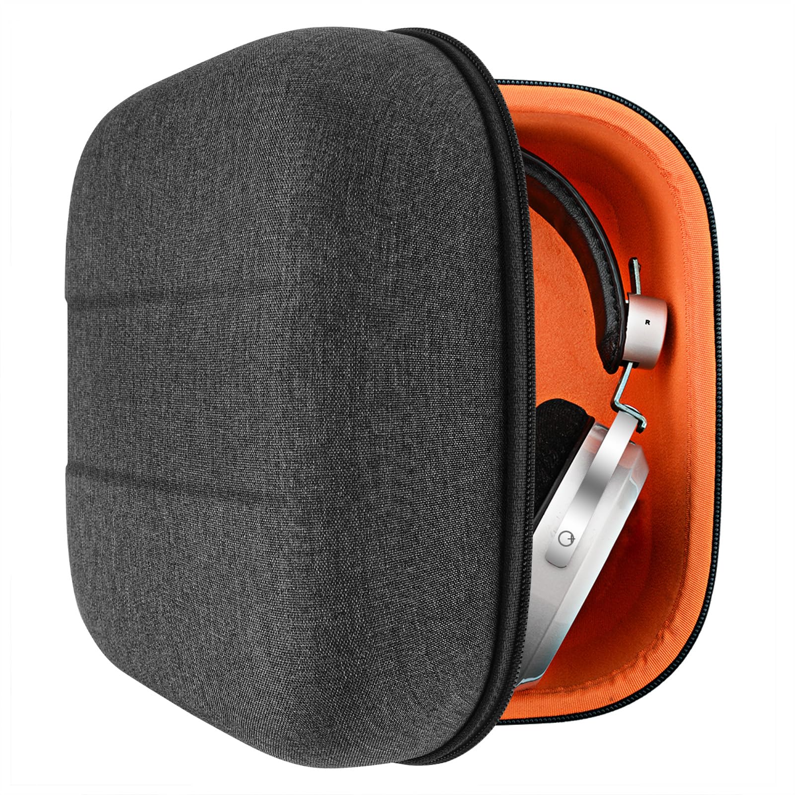 Geekria Shield for Large-Sized Over-Ear Headphones Case Compatible with HiFiMAN HE 400i, HE 6se, HE 5se, Replacement Protective Hard Shell Travel Carrying Bag with Cable Storage (Dark Grey) — image 1