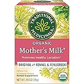 Traditional Medicinals Tea, Organic Mother's Milk, Promotes Healthy Lactation, Breastfeeding Support, 16 Tea Bags