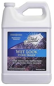 Black Diamond StoneworksWet Look Natural Stone Sealer Provides Durable Gloss and Protection to: Slate, Concrete, Brick, Sandstone, Driveways, Garage Floors. Interior or Exterior. 1-Gallon.