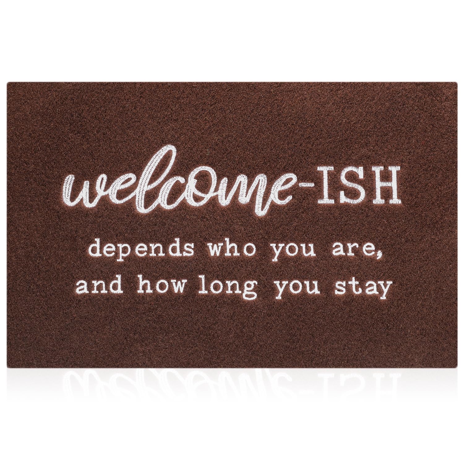 JJUUYOU Door Mats Outdoor Welcome Doormats for Front Door Indoor Entrance Low Profile Non Slip Rubber Back Mats for Floor Funny Welcome-ish Outside Entry Decor for Patio