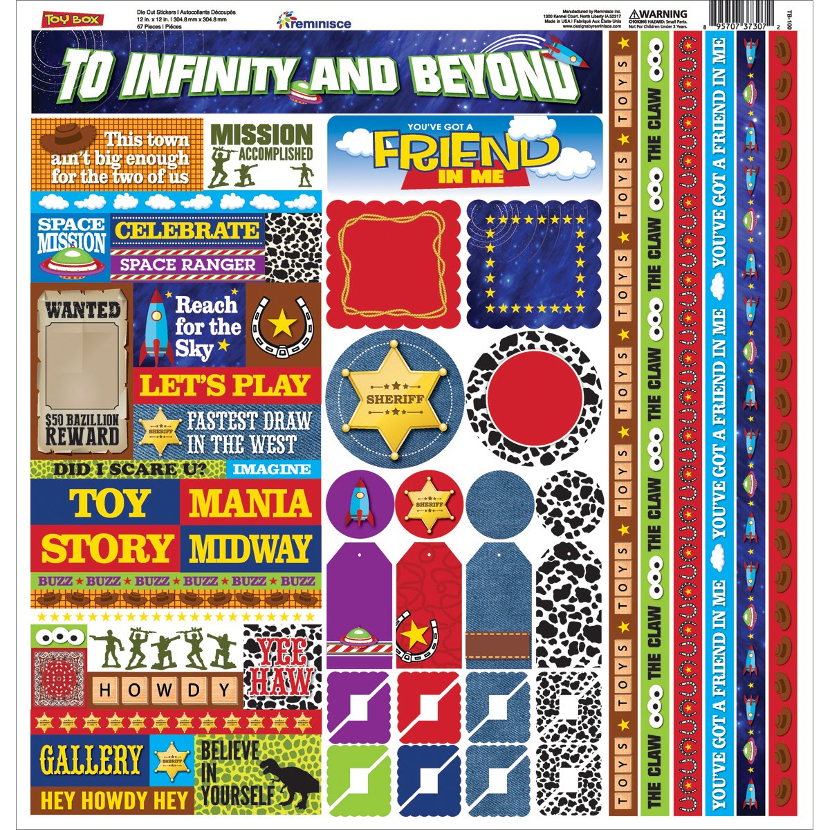 Toybox Cardstock Multi Stickers 12"X12"