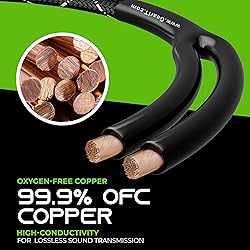 GearIT 10AWG Speaker Cable Wire with Gold-Plated