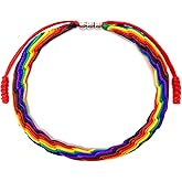 LAMIBEE Pride LGBTQAI+ Pride Love Wins Tibetan Wrist Wrap Bracelets, With LGBTQ Surfer String Rope Bracelet for Him and Her, Women Men, Support LGBTQ Community