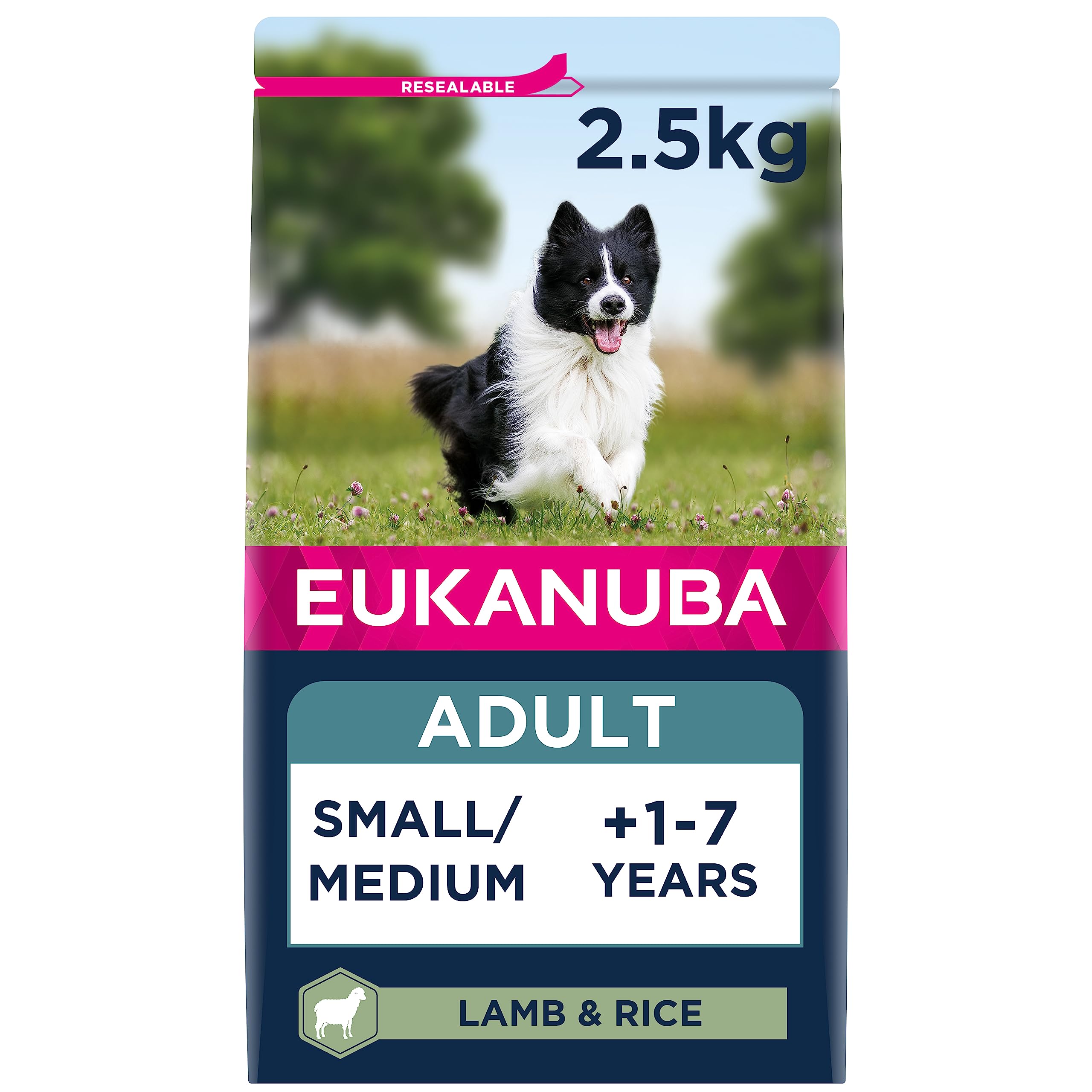 Eukanuba Complete Dry Dog Food for Adult Small and Medium Breeds with Lamb and Rice 2.5 kg
