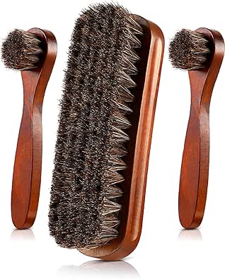 Jovitec 3 Pieces Horsehair Shoes Polish Brushes Care Clean Daubers Applicators (Set C)