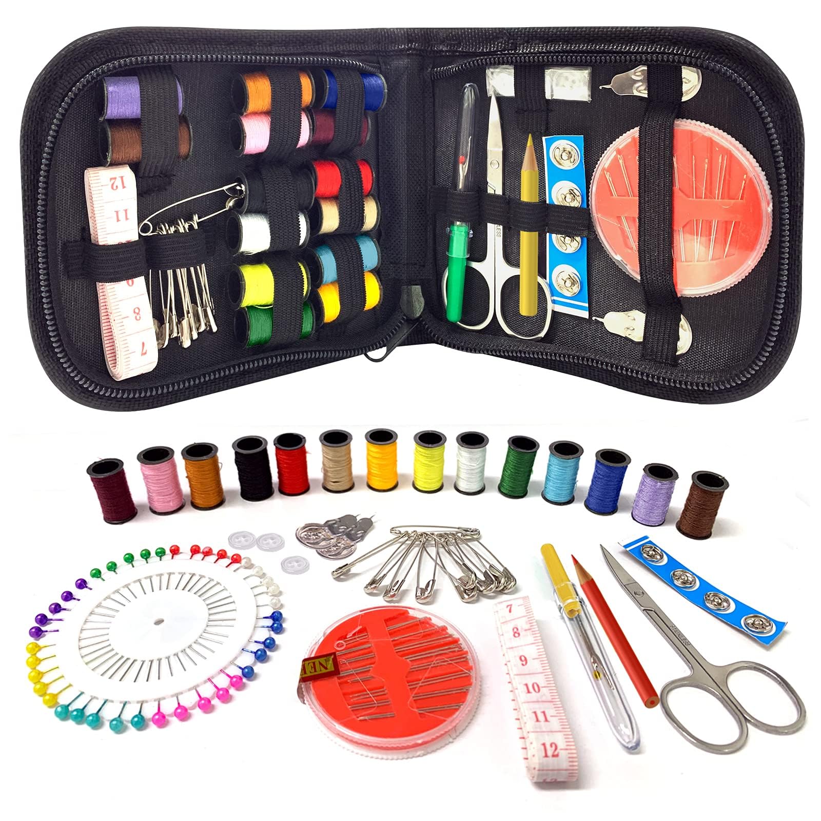 OWill Travel Sewing Kit, 94 pcs DIY Premium Sewing Supplies,Small Sewing Kits for Adults,Beginner, Needle and Thread Kit,Traveling and Emergency Clothing Fixes