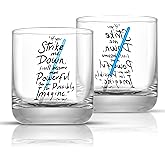 JoyJolt Star Wars Obi-Wan Kenobi Lightsaber Short Drinking Glass - 10 oz - Set of 2