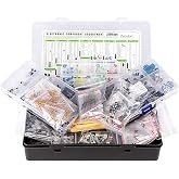 2200 pcs Electronic Component Assortment Kit, Capacitors, Resistors, Transistors, Inductors, Diodes, Potentiometer, IC, LED and PCB