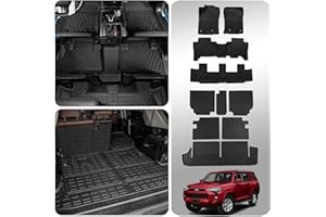 Thinzyou Floor Mats Compatible with 2013-2024 Toyota 4 Runner 7 Seat Cargo Mat Liner Back Seat Cover Protector 2023 4Runner Accessories (Fit 7 Seat, Floor Mats+Trunk Mat+2nd & 3rd Row Backrest Mats)