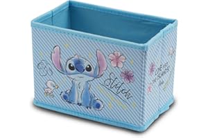 G-Ahora Stitch Collapsible Storage Box Stitch Lilo Cosmetics Box Foldable Baskets Office Desk Room Decoration Ohana Stitch Makeup Holder for Women Girls (STO-Stitch 01)