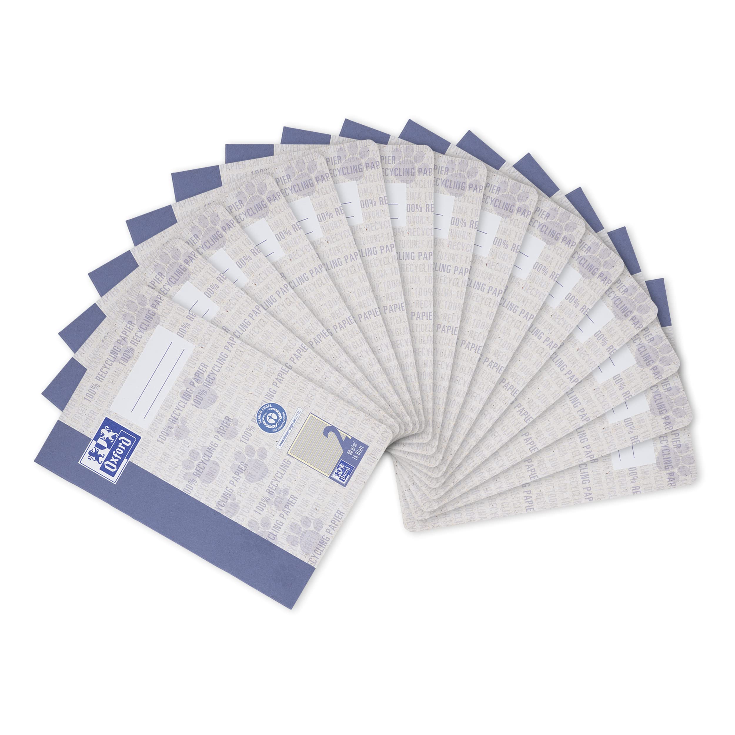 Oxford Exercise Book A5 Recycled 16 Sheets Line Style 2 Ruled Pack of 15