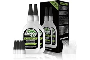 CAMALEAO Medium Super CA Glue for Ceramic, Glass, Plastic, Wood, 4.6 oz Multi-Purpose Cyanoacrylate Glue, 2610 PSI High Stren