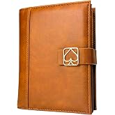 Luck Lab Double Deck Leather Playing Card Case &amp; Holder, Brown | Fits 2 Poker or Bridge-Size Decks with Notepad &amp; Pen; Leather Travel Case with Separate Storage Compartments