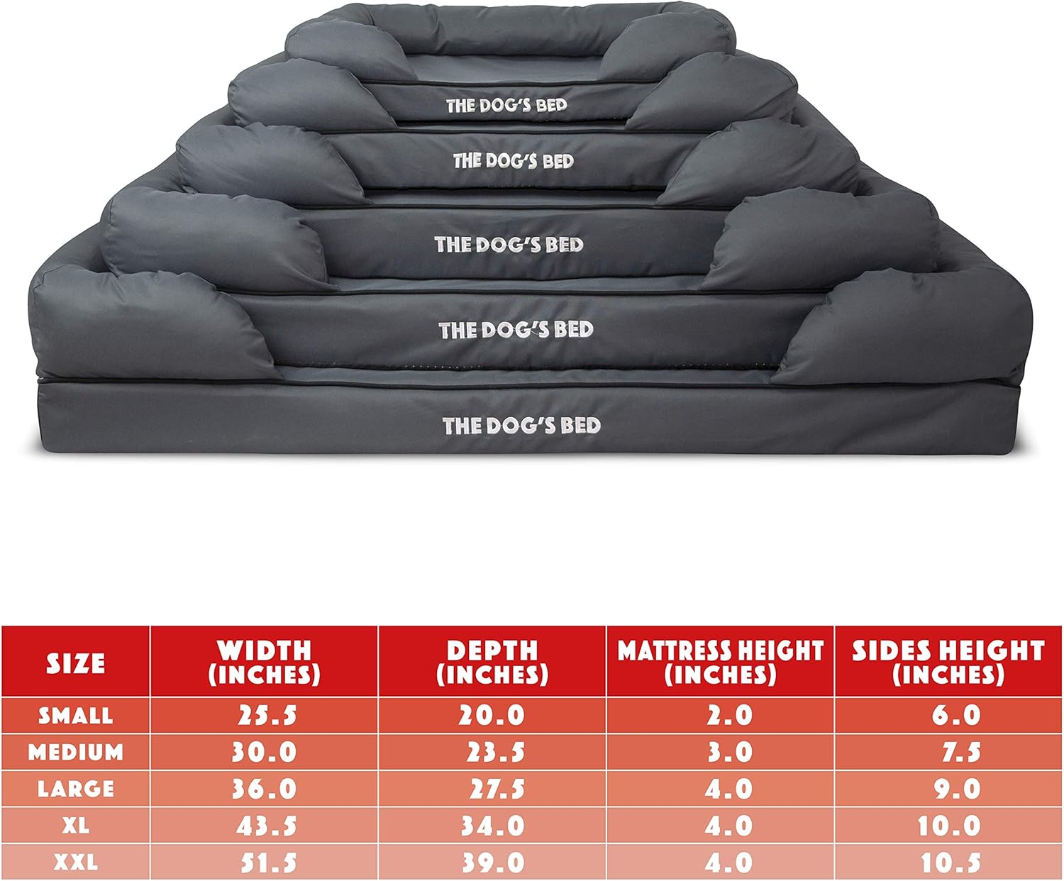 The Dog's Bed, Orthopedic Premium Memory Foam Waterproof Dog Bed, 4 Sizes/6 Colors, Ease Pet Arthritis & Hip Dysplasia Pain, Therapeutic & Supportive, Removable Washable Quality Oxford & Plush Covers : Pet Supplies