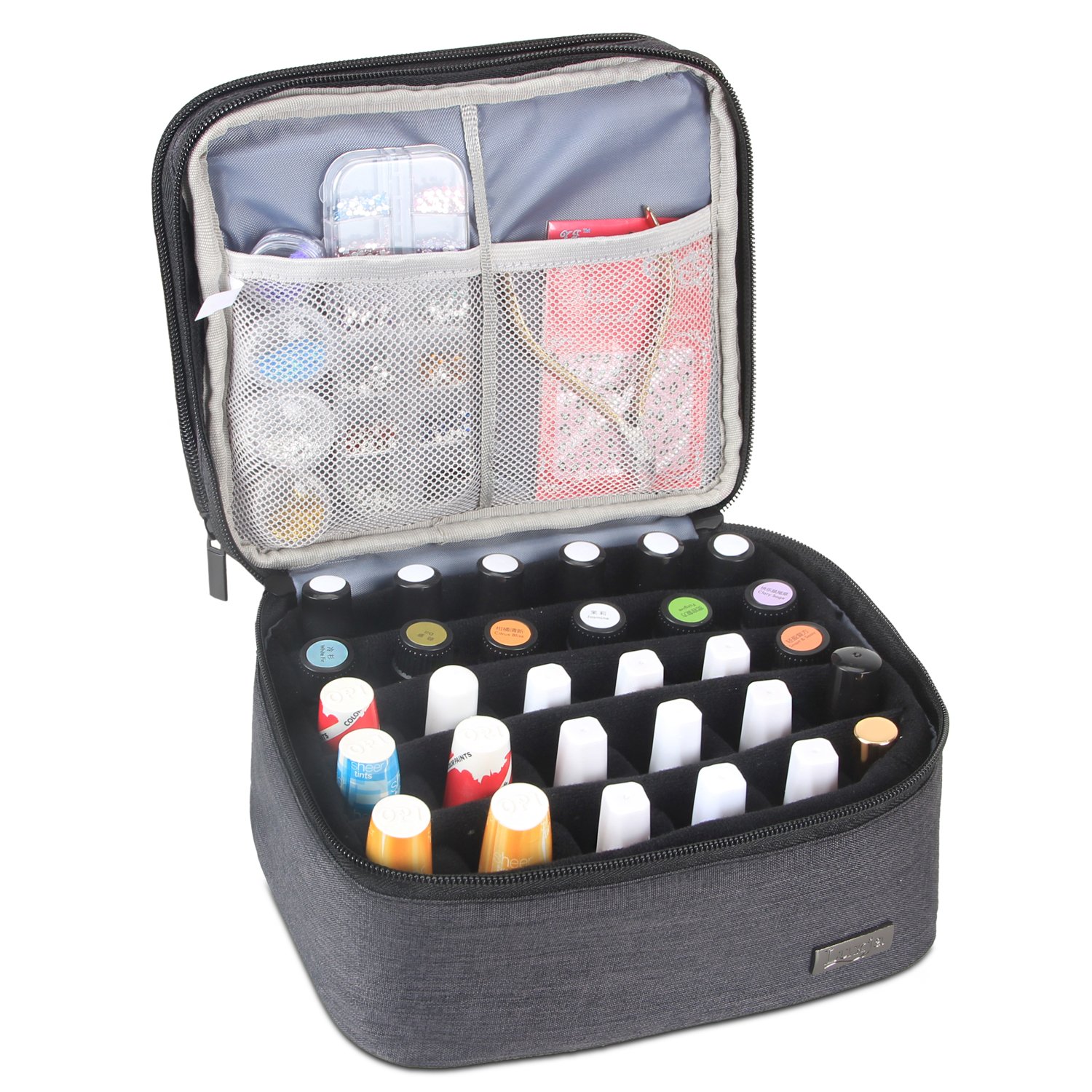 Luxja Nail Polish Carrying Case Holds 20 Bottles (15ml 0.5 fl.oz