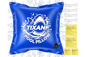 TIXANF 4 x 4Ft Winter Pool Pillow, Thickened Flexible and 0.8mm Double-Layer Hot Melt Process Durable PVC Pool Pillows for Above Ground Pools,Swimming Pool Closing Winter Kit,Rope and Patch Included
