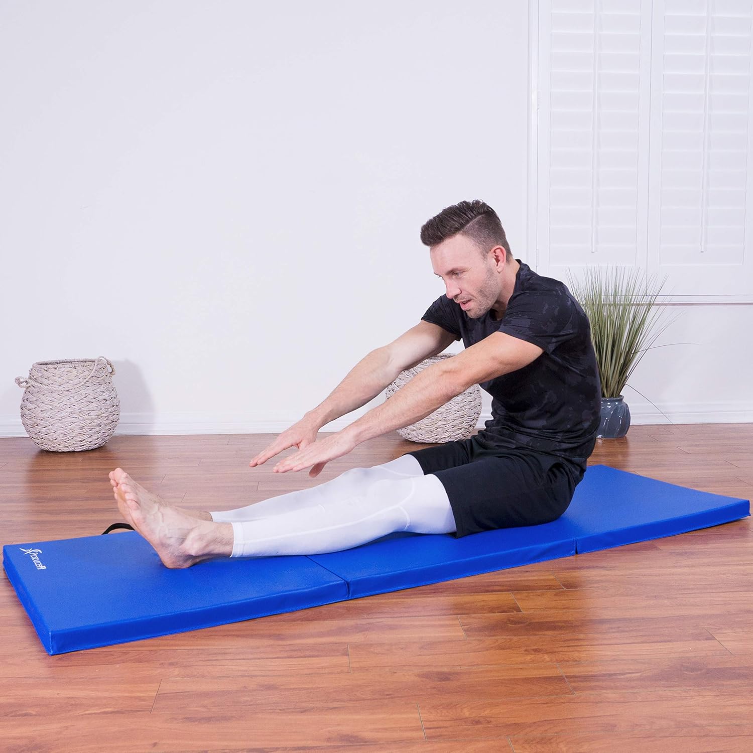 ProsourceFit Tri-Fold Folding Exercise Mat - Blue : Sports & Outdoors