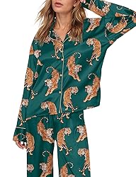 SHESHOW Women Pajamas Set Long Sleeve Button Up
