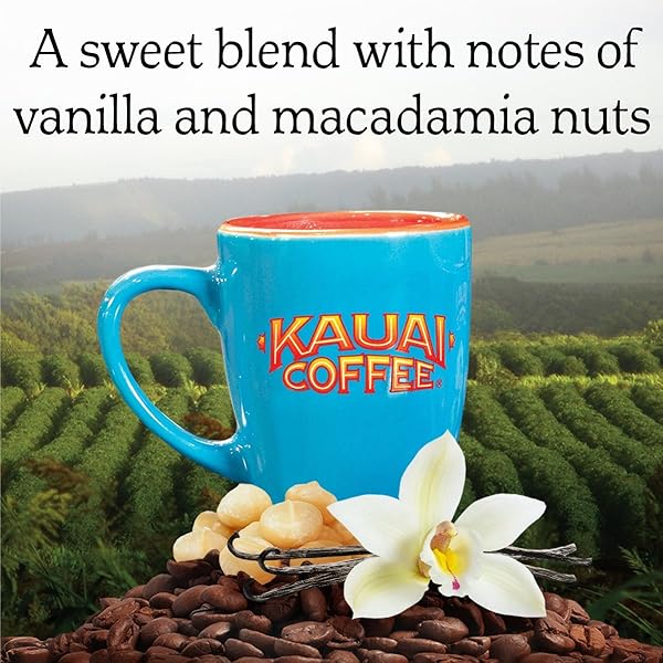 KAUAI COFFEE VANILLA MACADAMIA NUT, MEDIUM ROAST – GROUND COFFEE, 24 OZ PACKAGE
