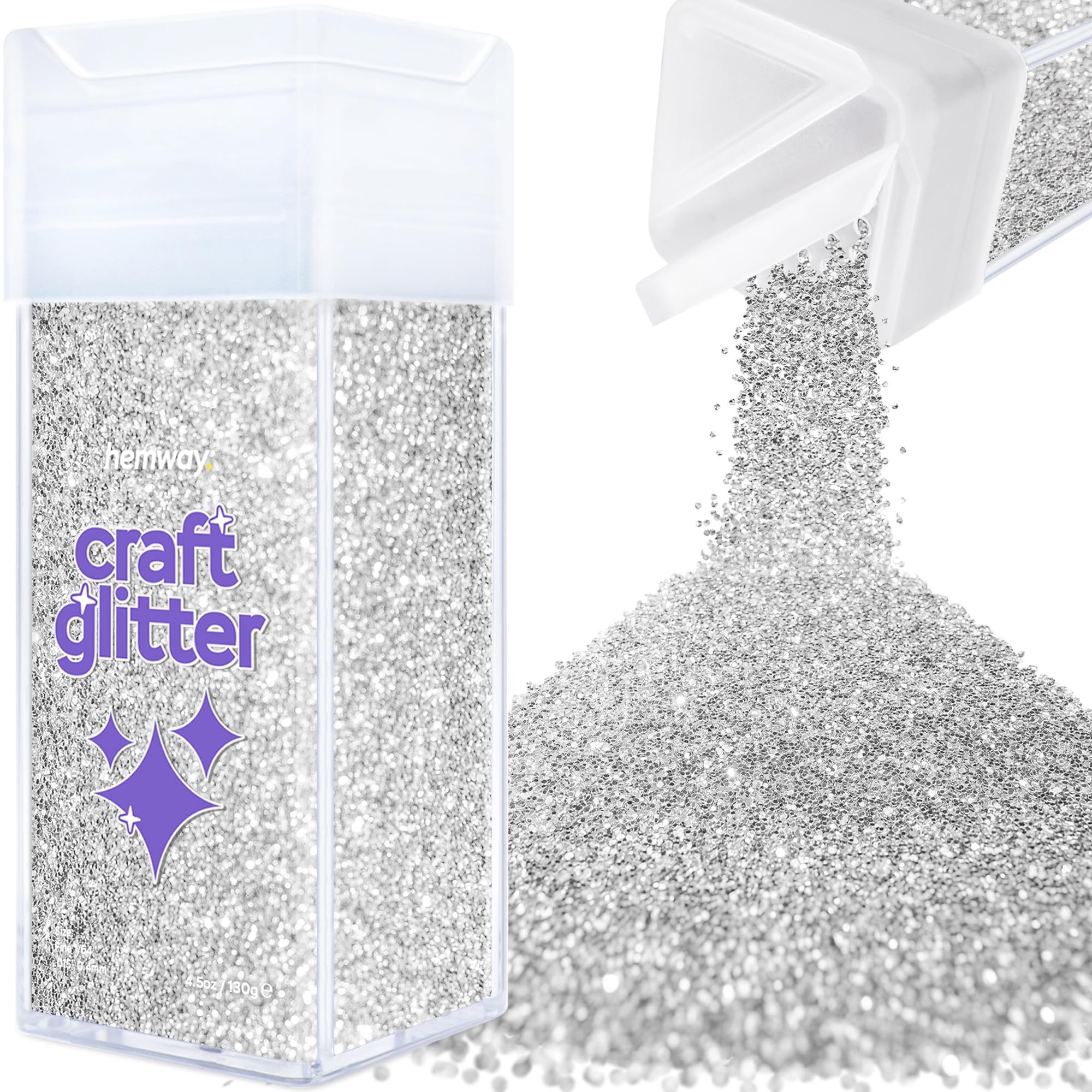 Hemway Glitter Shaker Gold Silver 110g Fine, Craft Glitter Shaker for Resin & Epoxy Crafts, Christmas Art Supplies, Nail, Body, Face, Eye, Festival, Crafting, Slime, Sparkle
