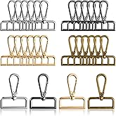 Aemygo 1-1/2 Inch D Ring Swivel Lobster Claw Clasps, 28 Pcs Lobster Claw Swivel Clasps Metal Lobster Lanyard Clasp Keychain Clips Hook for DIY Crafts Keychain Purse Handbag Making