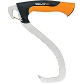 Fiskars 10" Log Hook Firewood Grabber &amp; Carrier Tool | Grab &amp; Turn Logs to Prepare &amp; Organize Firewood, Boron Steel Hook, Sharpened Tips Securely Bite Into Bark, Durable FiberComp