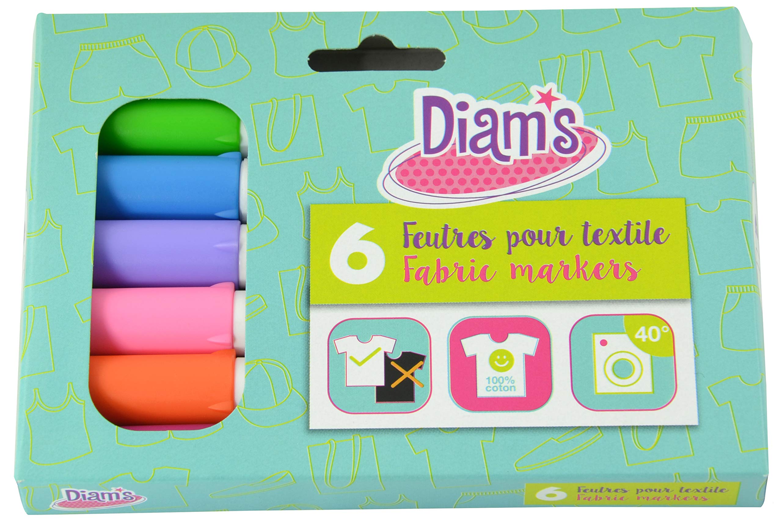 DIAM'S DI40793 Felt-Tip Pens for Textile, Plastic, Unisex, 14 cm x 10.5 cm
