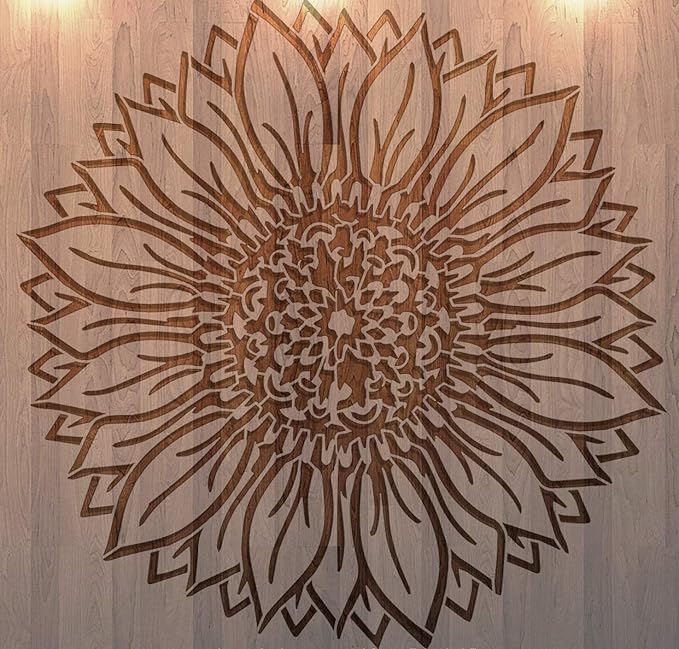 amazoncom sunflower reusable stencil for painting on wood wall