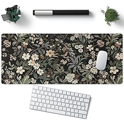 Floral Desk Pad Leaves Vintage Aesthetic Desk Mouse
