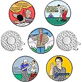 Jecten Funny Magnetic Ball Markers Clips, Humorous Enamel Golf Ball Markers for Putting Green, Happy Magnetic Golf Hat Clip with Golf Ball Marker for Golf Lovers Gifts