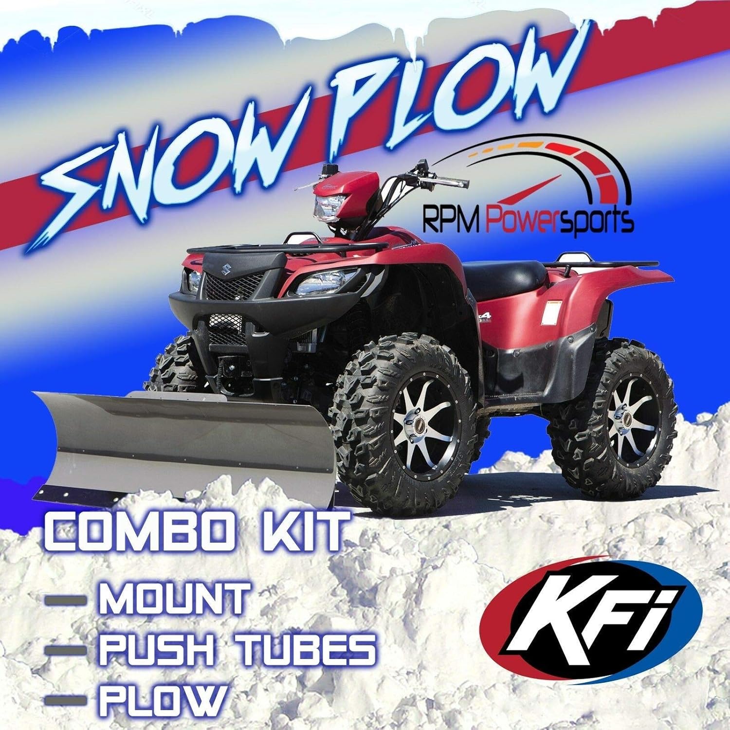 RPM KFI ATV 54" Snow Plow Kit Combo for Yamaha Grizzly 660 700 2002