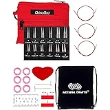 ChiaoGoo Twist Red Lace Shorties 2 & 3-Inch Small Red 7230-M Interchangeable Knitting Needle Set, 12-Pair Sizes US 0, 1, 1.5,