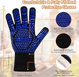 Flintronic Grill Gloves Heat Resistant Fire Resistant 1472F/800C Blue view 2
