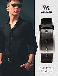 WOLFANT Men's 35mm Dress Casual Belt,100% Italian