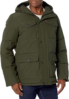 Levi's Men's Arctic Cloth Hooded Parka, Medium, Green