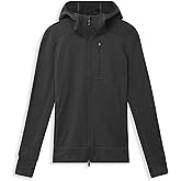 IBEX Merino Wool Mammoth Full Zip Hoodie for Women | Heavyweight Nuyarn Fleece Jacket with Helmet-Compatible Scuba Hood