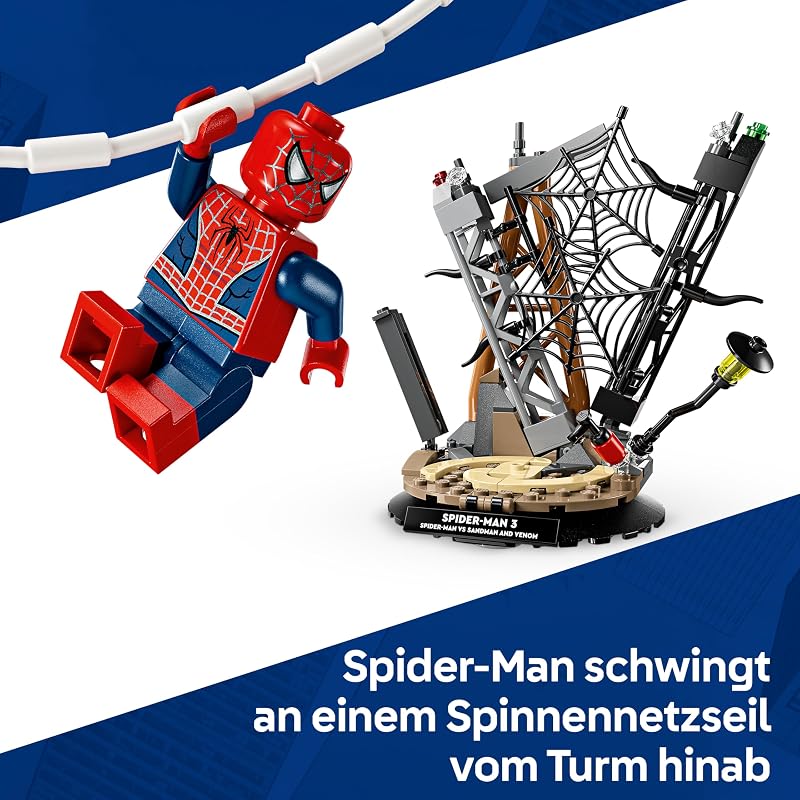 | Marvel Großer Showdown: Spider-Man vs. Sandman - Spiderman Spielzeug mit 3 Minifiguren - Spider Man, Venom und Sandma - Kinder Geschenk für Jungen ab 9 Jahren, Mädchen und Fans - 76334