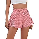 BMJL Womens High Waisted Shorts Athletic Running Shorts Workout Gym Quick Dry Flowy Shorts with Pockets