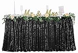 6ft Black Table Skirt for Round Rectangle Square