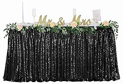 6ft Black Table Skirt for Round Rectangle Square