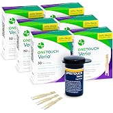 OneTouch Verio Test Strips for Blood Glucose Meter, 30 Count, 6 Pack | Fast 5-Second Diabetic Test Strips with Small Blood Samples, No Manual Coding and Accurate Daily Monitoring