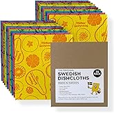 Original Swedish Dishcloths – 20 Pack Reusable Cellulose Sponge Cloths | Made in Sweden | Eco-Friendly, Absorbent Dish Rags for Kitchen, Counters & Household Cleaning