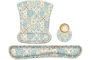 icolor Keyboard Wrist Rest Pad Mouse Pad Set,Ergonomic Mouse Pad for Laptop Computer,Wrist Support Memory Foam Desk Pad for Gaming Office,Non Slip Rubber Mousepad Typing Relief Pain (Mousepad208)