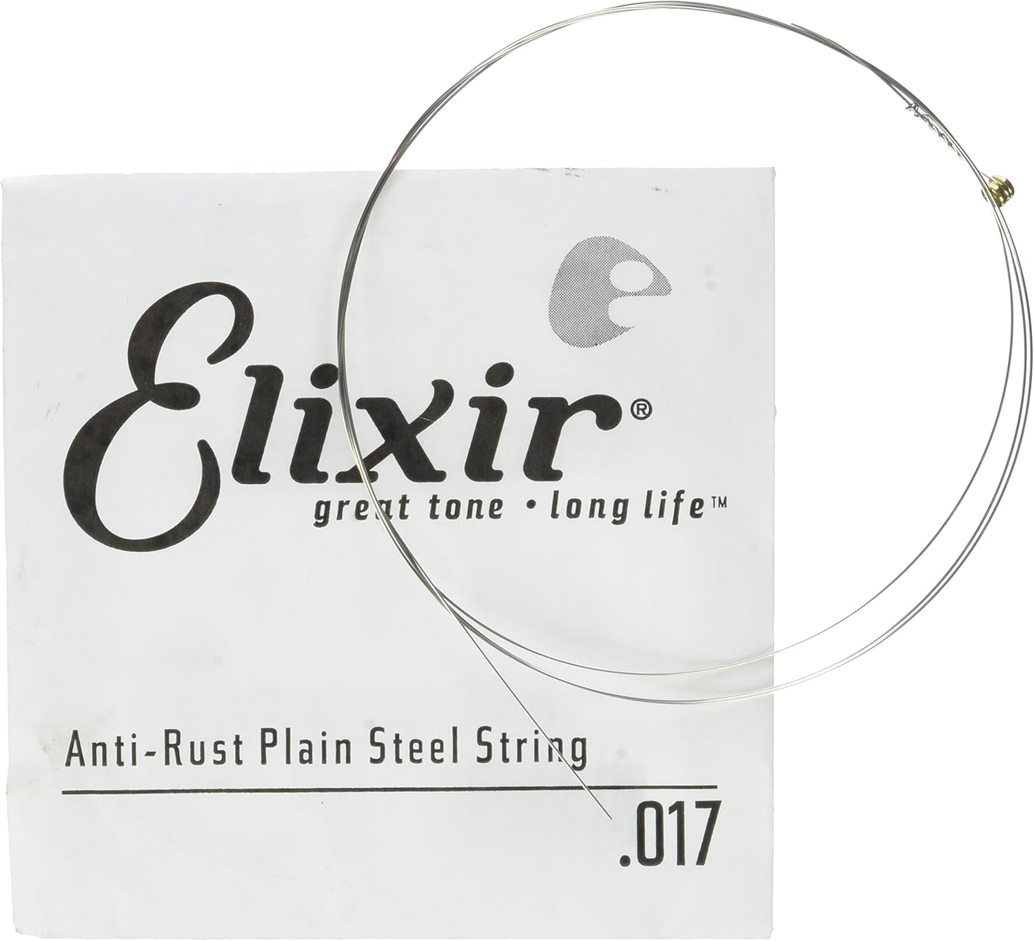 Elixir® Strings Anti-Rust Plated Plain Steel Single String (.017), Grey, Single Plain String (17)